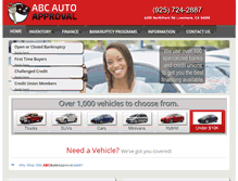 Tablet Screenshot of abcautoapproval.com